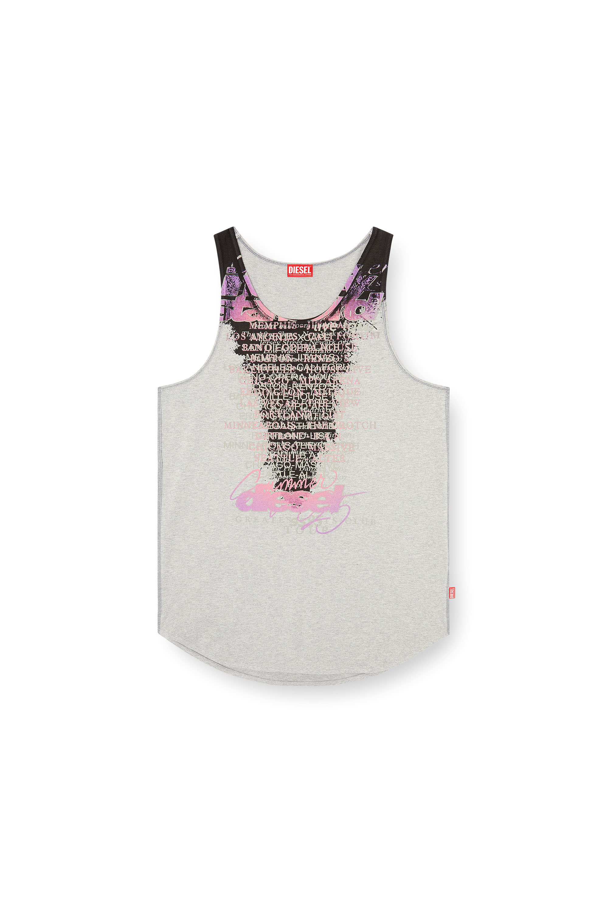 Diesel - T-SHAN, Unisex's Tank top with lyrics print in Grey - 4